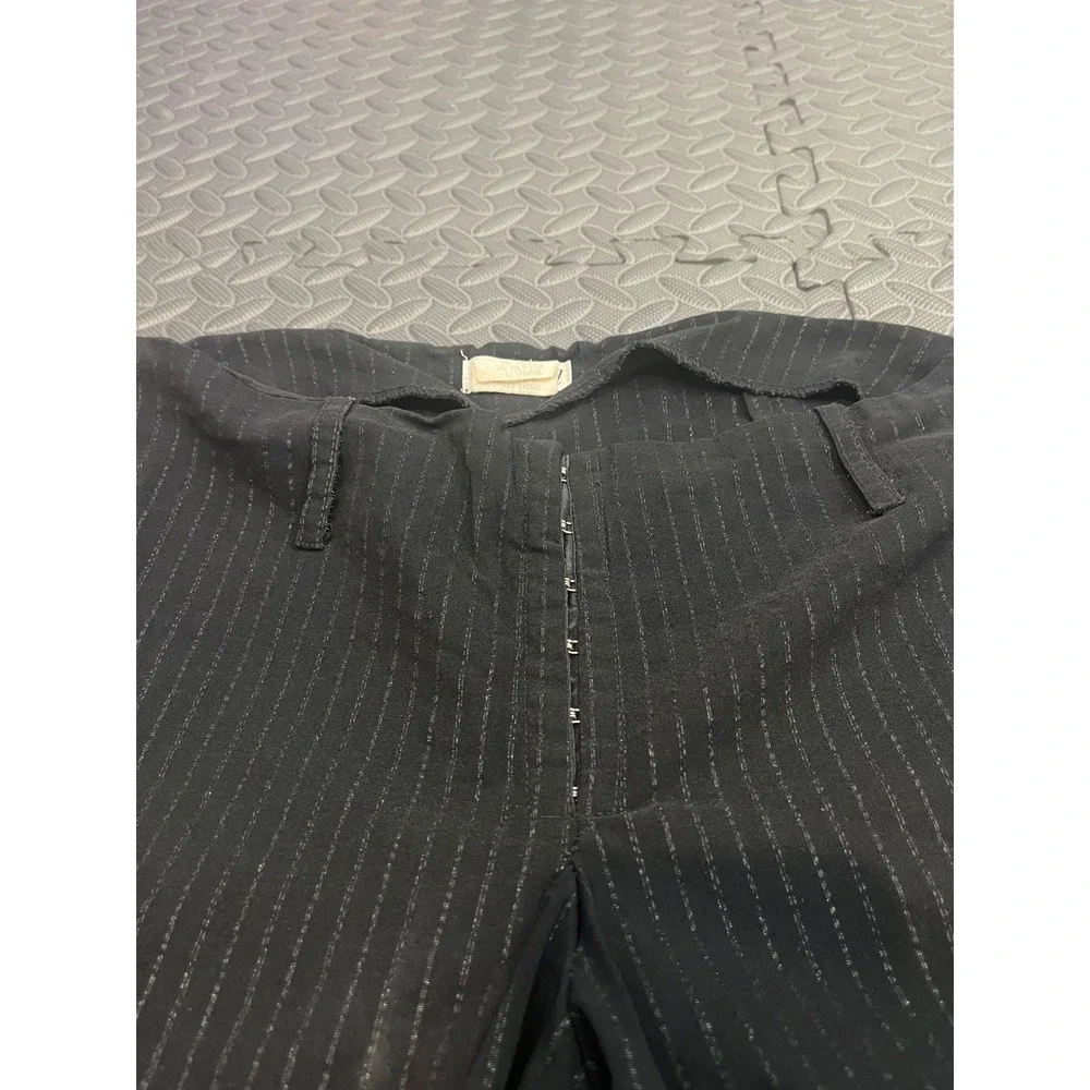 Wet Seal Pinstripe Flare Pants Womens 5 Black Hook Eye Closure Y2K Vintage